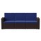 Flash Furniture Seneca Brown Faux Rattan Sofa with All-Weather Navy Cushions DAD-SF1-3-BNNV-GG - alternate 6